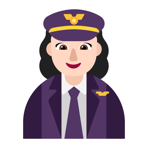 Woman-Pilot-Flat-Light icon