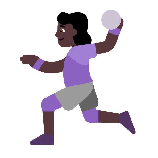 Woman Playing Handball Flat Dark icon