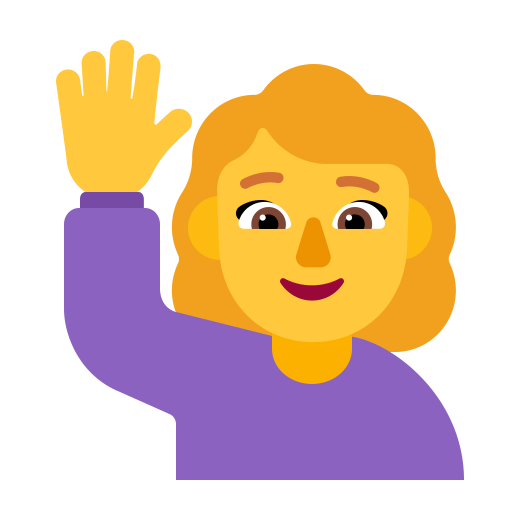 Woman-Raising-Hand-Flat-Default icon