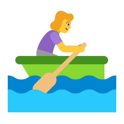 Woman Rowing Boat Flat Default icon