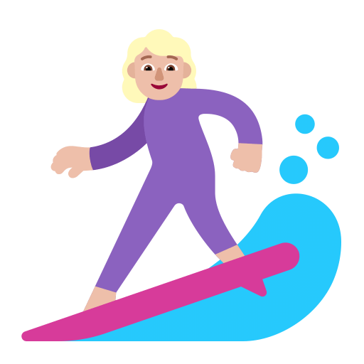 Woman Surfing Flat Medium Light icon