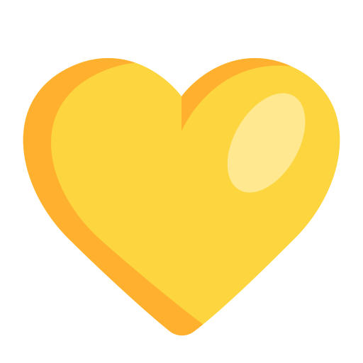Yellow Heart Flat icon