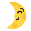 First Quarter Moon Face Flat icon