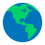 Globe Showing Americas Flat icon