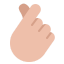 Hand With Index Finger And Thumb Crossed Flat Medium Light icon