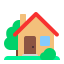 House With Garden Flat icon