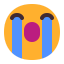 Loudly Crying Face Flat icon