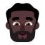Man Beard Flat Dark icon