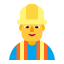 Man Construction Worker Flat Default icon