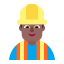Man Construction Worker Flat Medium Dark icon