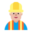 Man Construction Worker Flat Medium Light icon
