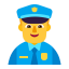 Man Police Officer Flat Default icon