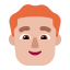 Man Red Hair Flat Medium Light icon