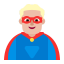 Man Superhero Flat Medium Light icon