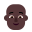 Person Bald Flat Dark icon