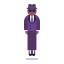 Person In Suit Levitating Flat Medium Dark icon