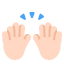 Raising Hands Flat Light icon