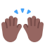 Raising Hands Flat Medium Dark icon