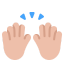 Raising Hands Flat Medium Light icon