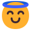 Smiling Face With Halo Flat icon
