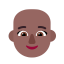 Woman Bald Flat Medium Dark icon