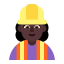Woman Construction Worker Flat Dark icon