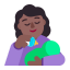 Woman Feeding Baby Flat Medium Dark icon
