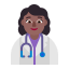 Woman Health Worker Flat Medium Dark icon
