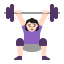 Woman Lifting Weights Flat Light icon