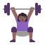 Woman Lifting Weights Flat Medium Dark icon