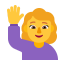 Woman Raising Hand Flat Default icon