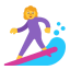 Woman Surfing Flat Default icon
