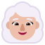 Woman White Hair Flat Medium Light icon