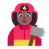 Woman-Firefighter-Flat-Medium-Dark icon