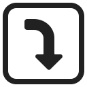 Right-Arrow-Curving-Down icon