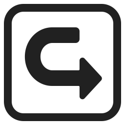 Left Arrow Curving Right icon