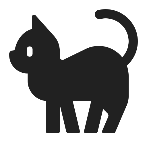 Black Cat Icon, FluentUI Emoji Mono Iconpack