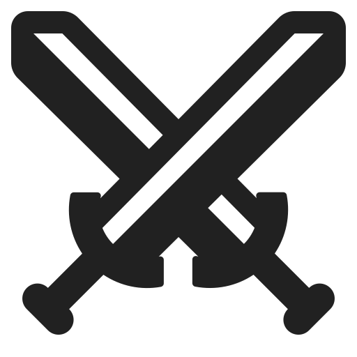 Crossed Swords Icon, FluentUI Emoji Mono Iconpack