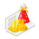 Christmas-bank-money icon