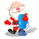 Santa singing microphone icon