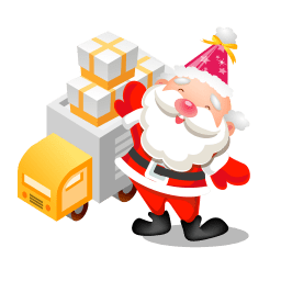 Santa gifts truck icon