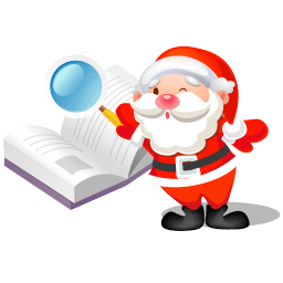 Santa search book icon