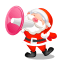 Santa shouting megaphone icon