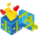 Gift hearts icon