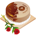 Happy birthday cake icon