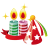 Party hat candles icon