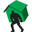 Carry home green icon
