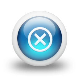 Glossy 3d blue delete icon