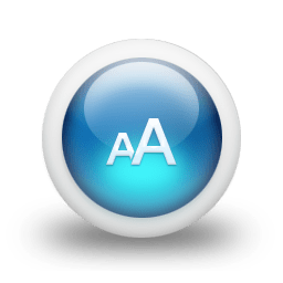 Glossy 3d blue fontsize icon