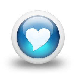Glossy 3d blue heart icon